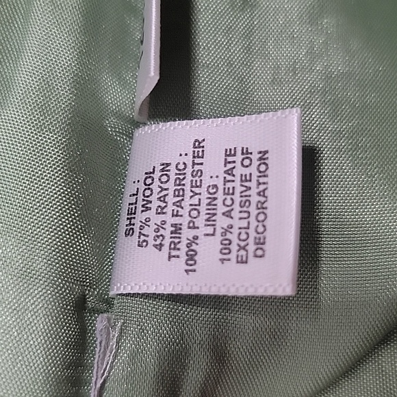 Loft, Size 10P, Wool Blend A-Line Skirt, Brown Herringbone Pattern, Green Accent - Picture 12 of 12
